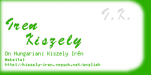 iren kiszely business card