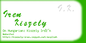 iren kiszely business card